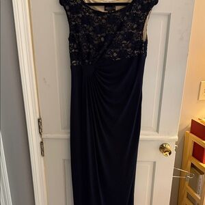 connected apparel black Lace-Sequin Maxi Dress